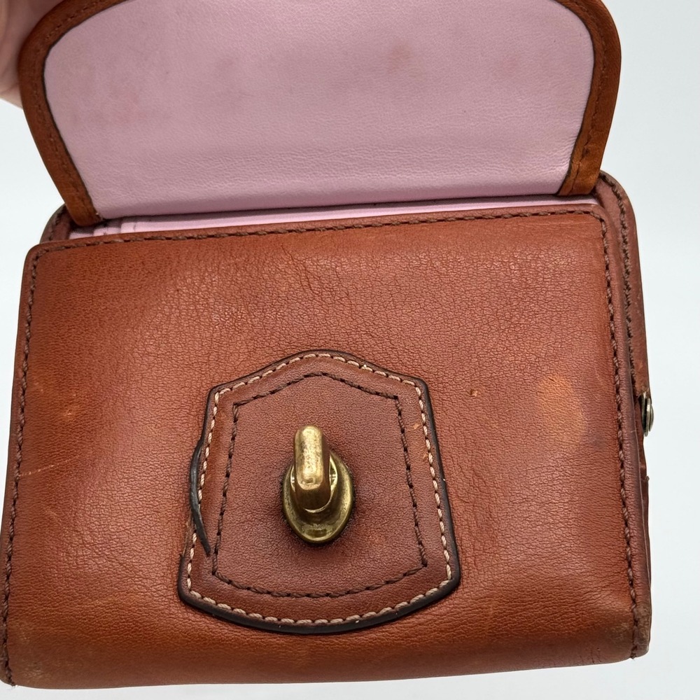 Vintage COACH Legacy Leather Turnlock Kisslock French Purse Wallet Tan 65th Anni - Picture 6 of 16